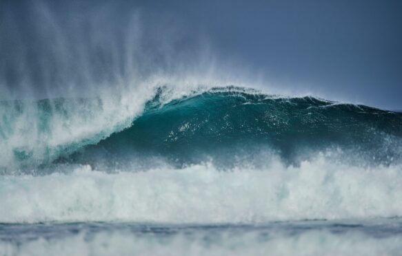 Huge wave in the Atlantic Ocean.
