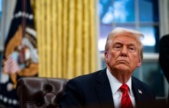 US President Donald Trump during an executive order signing, February 2025.