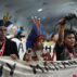 Indigenous activists at a protest in the COP30 venue in Belém, Brazil on 21 November 2025.