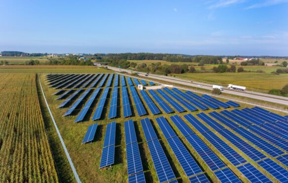 Solar panels in Bavaria, Germany.